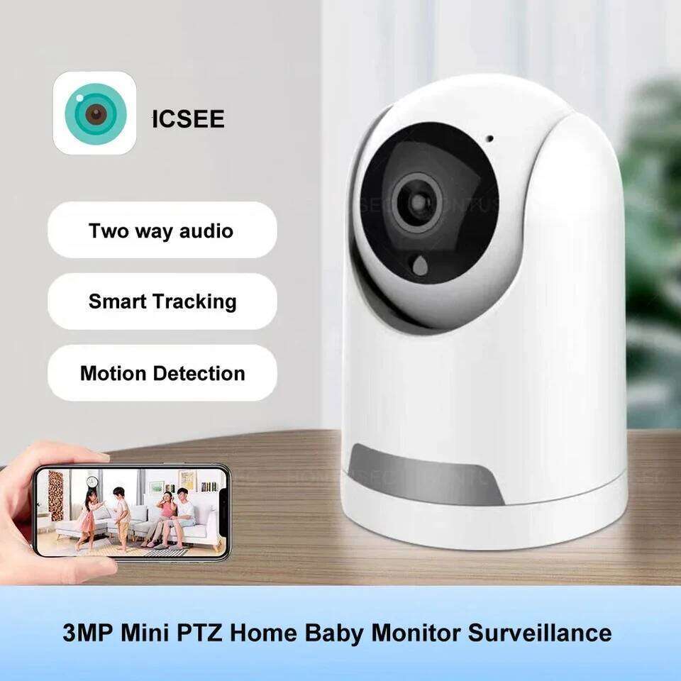 ICSEE Mini Wifi FHD 3MP Color Night Vision Two Way Audio Auto Tracking Indoor Use Baby Monitor Wireless Security Camera 26W0306