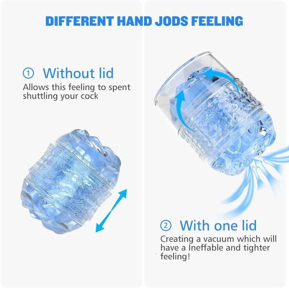 kaifutong Manual Spiral Motion Male Masturbator Sleeve Adult Toys for Men Realistic Pocket Pussy Open Ended Crystal Sex Toy W260305