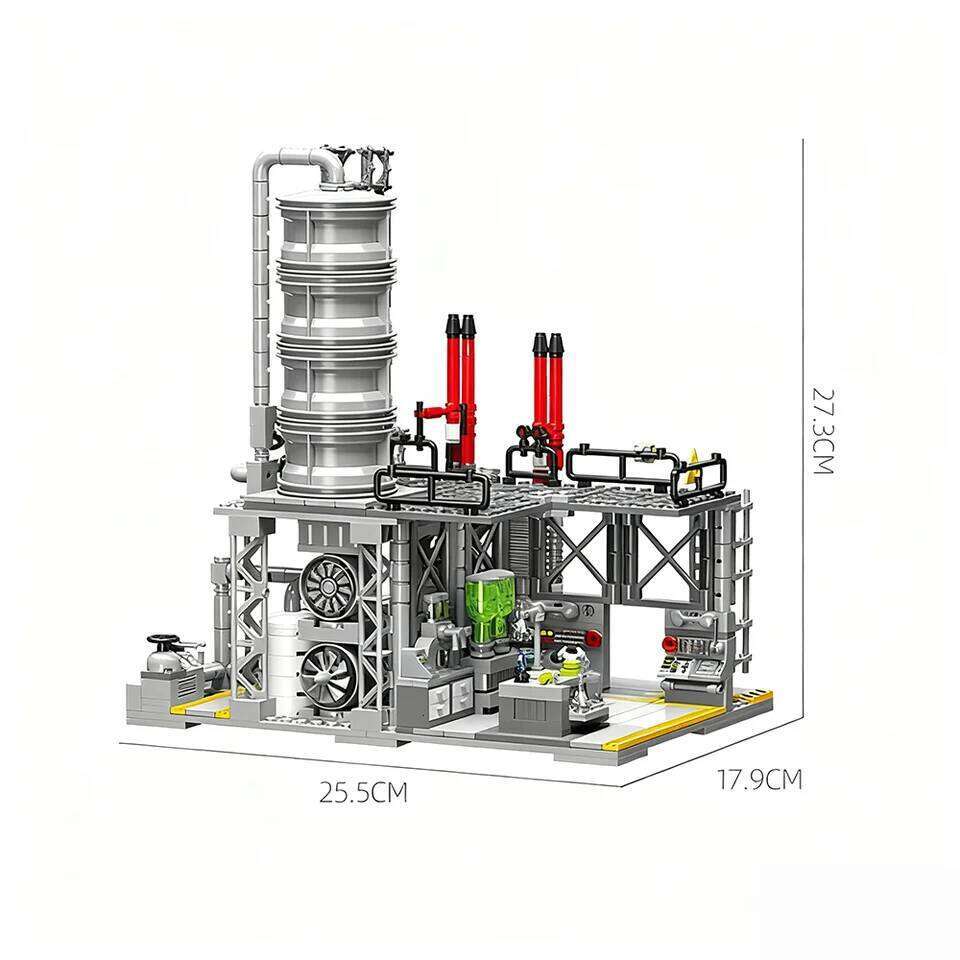 3 in 1 Assembly Street View Building Blocks Natural Gas Storage Center Laboratory Transport Station City Series Collection Z260306