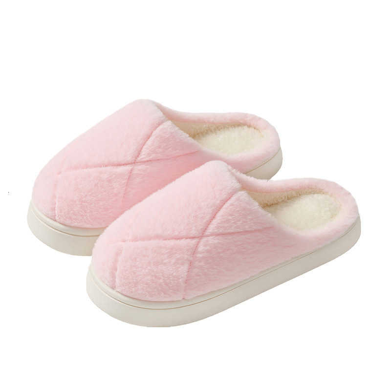 Womens outdoor plush cotton slippers for autumn and winter non-slip indoor home thick-soled warm cotton slippers mens 2025 new model S260305