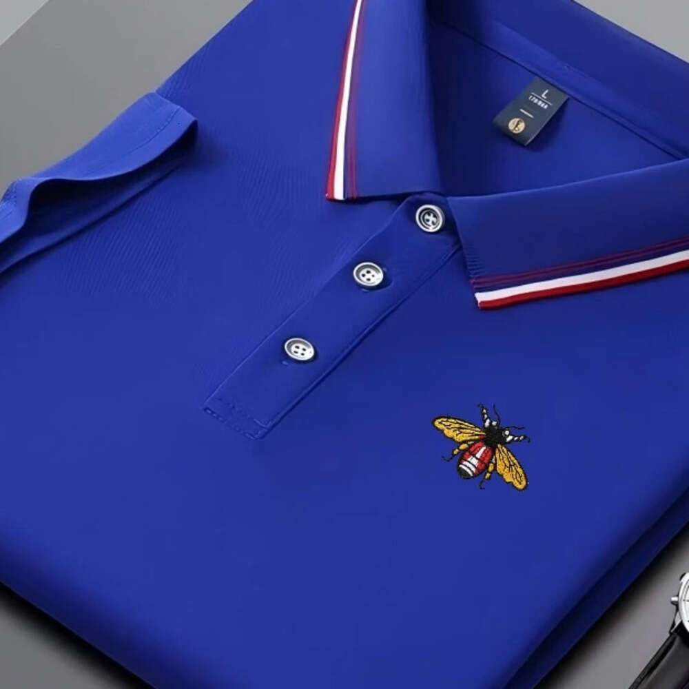 Embroidered New Men's Business Casual Short Sleeved Polo Shirt, Fashionable, Breathable, Comfortable And Versatile Top