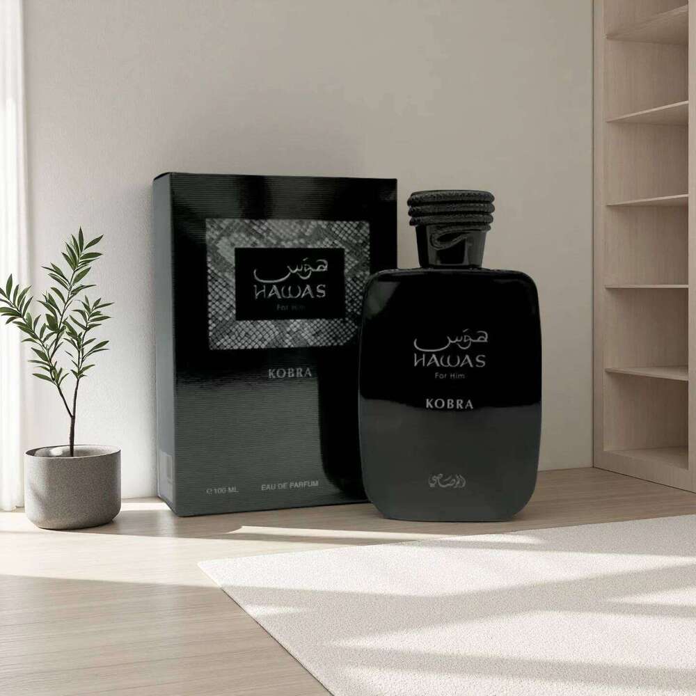 Rasasi Hawas Kobra Perfume EDP Spray 3.38 Oz - Long-Lasting Men's Fragrance 26H0306
