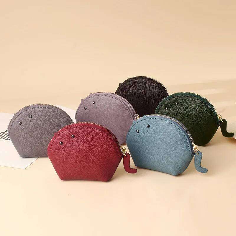 New Cute Cow Leather Women's Coin Purse Creative Card key lipstick storage bag Holder Wallet For Women C260304