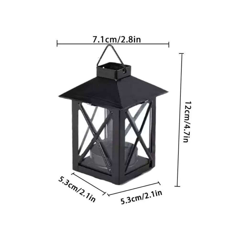Creative Black European Holder Exquisite Handmade Iron Wind Lamp Stable Outdoor Candle Lantern Home XJ260305