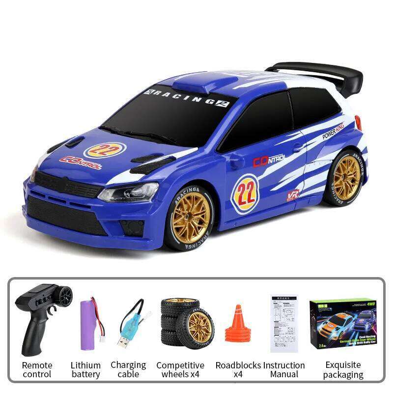 JJRC Q233 Mini 1/64 4WD Drift Racing RC Car with Lighting High-Speed Remote Control Toy for Children Birthday Gift C260305