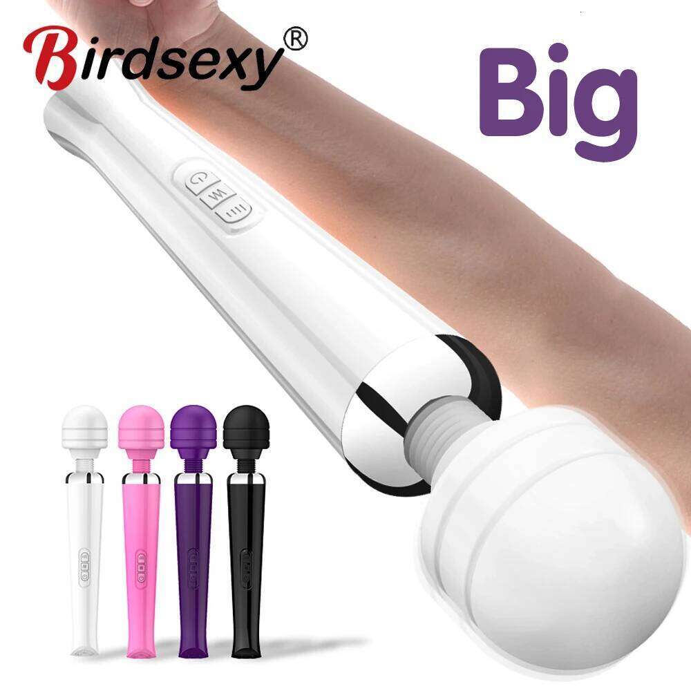 Powerful Magic Wand Vibrator Women Big AV Body Massager G Spot Clitoris Stimulator USB Charging Adult Sex Toys for Woman W260305