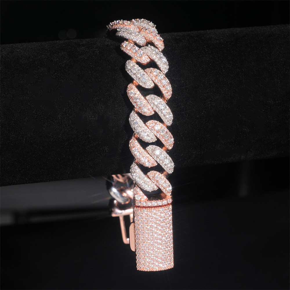New high-quality layered 925 silver moissanite full-diamond 13mm hip-hop necklace jewelry
