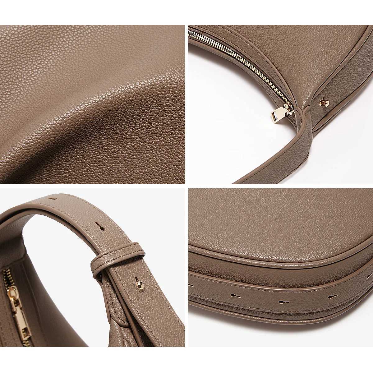 FOXER Womens Shoulder Bag PU Leather New Lady Crescent Underarm Bag Fashion Minimalist Crossbody Bag for Daily Casual Outfit H260306