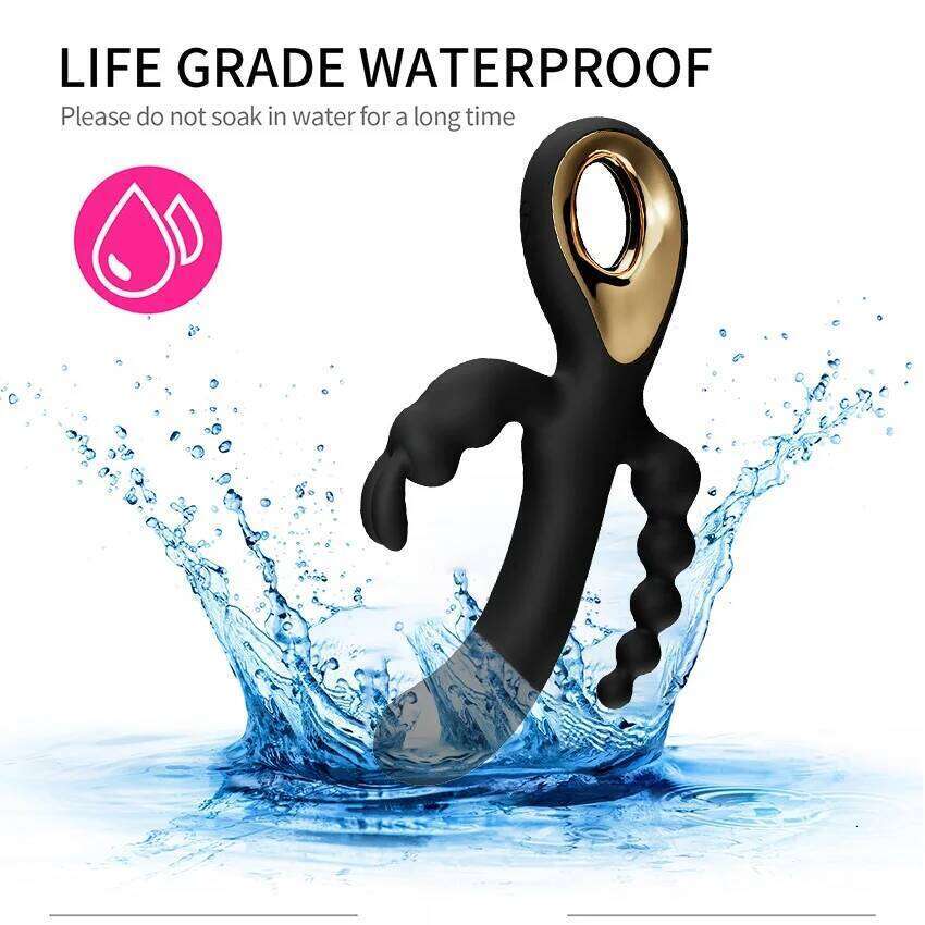 3 In 1 Dildo Rabbit Vibrators Woman Clitoris Massage Anal Beads Sex Toys For Adults G-Spot Stimulation Female Masturbator 18 W260305