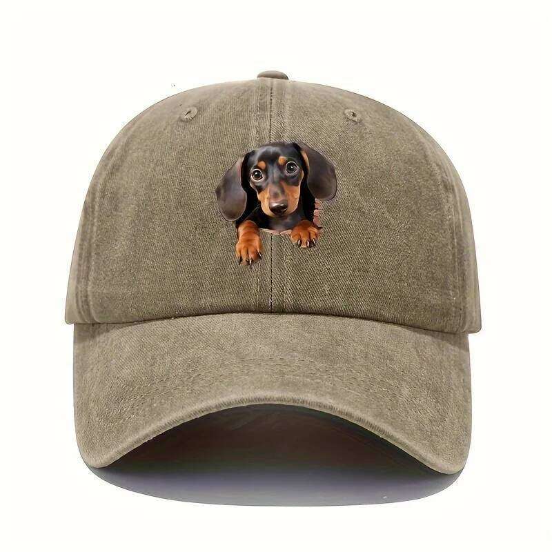 Vintage vintage dog print baseball cap, versatile fashionable for both men and women Y260304