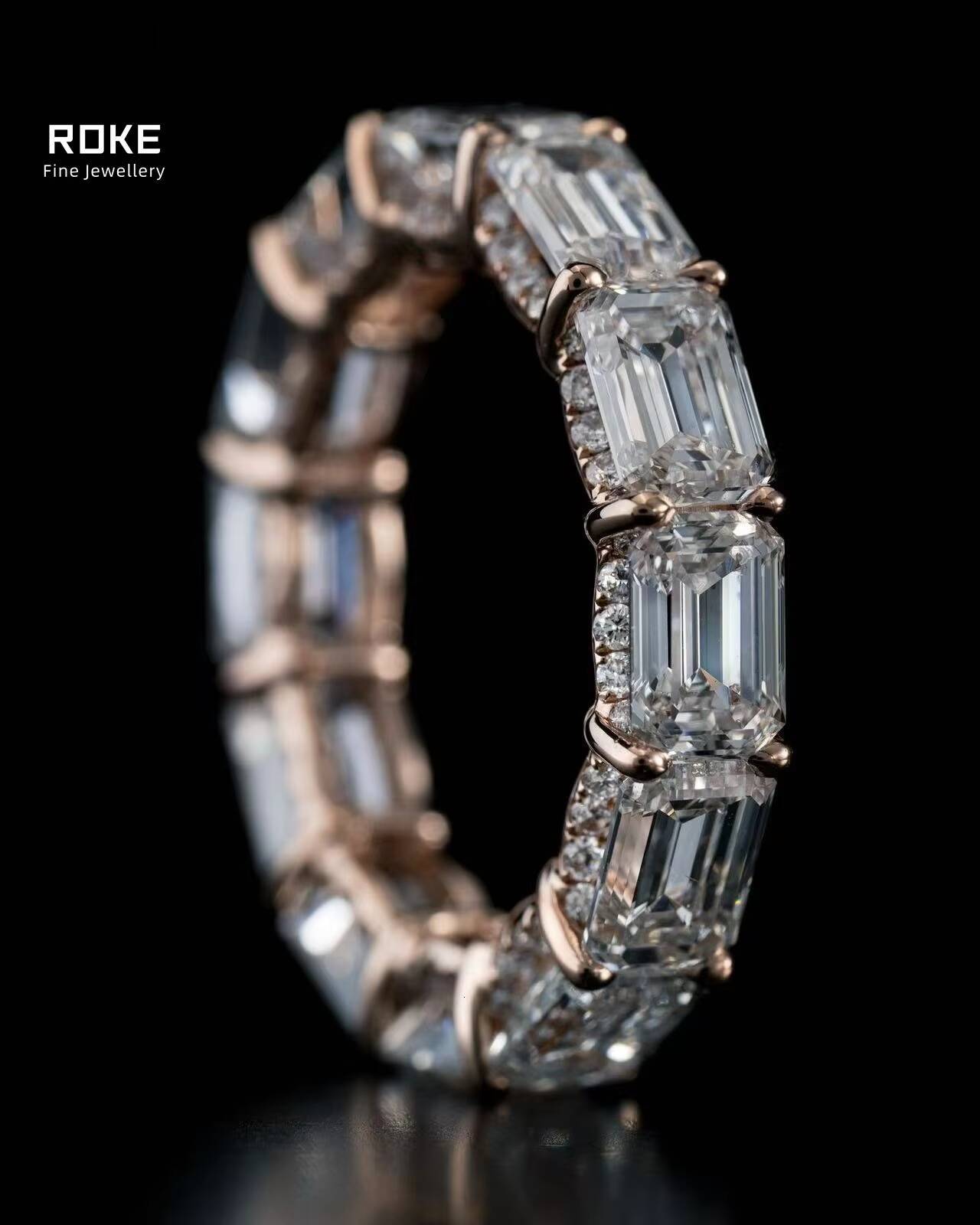 1-5CT Emerald Cut Lab Diamond Ring 9K-18K Gold/Platinum IGI Certified Bridal Jewelry for Women