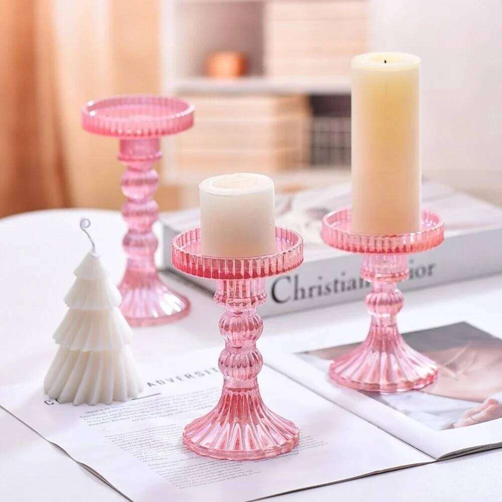 Creative High Footed Glass Candlestick Dining Wine Cabinet Decor Candle Stand Centerpiece for Table Wedding Dinning Party XJ260305