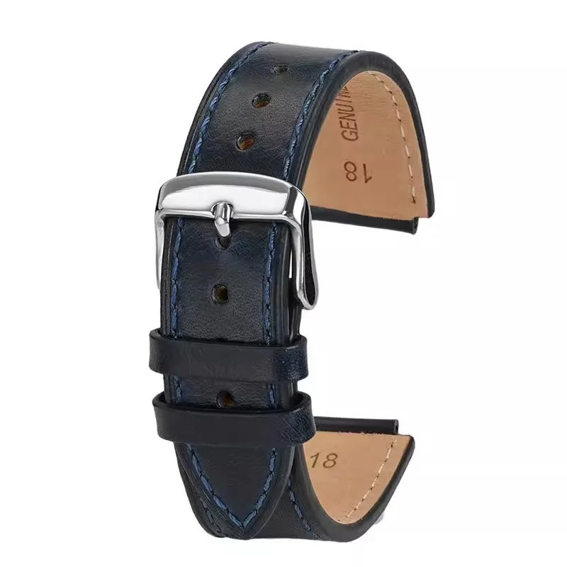 Retro Genuine Leather Watchband For AE1200 AE1300 A158W/A168 W-216H Vintage Watch Strap convex mouth Mens Bracelet 18MM 260304