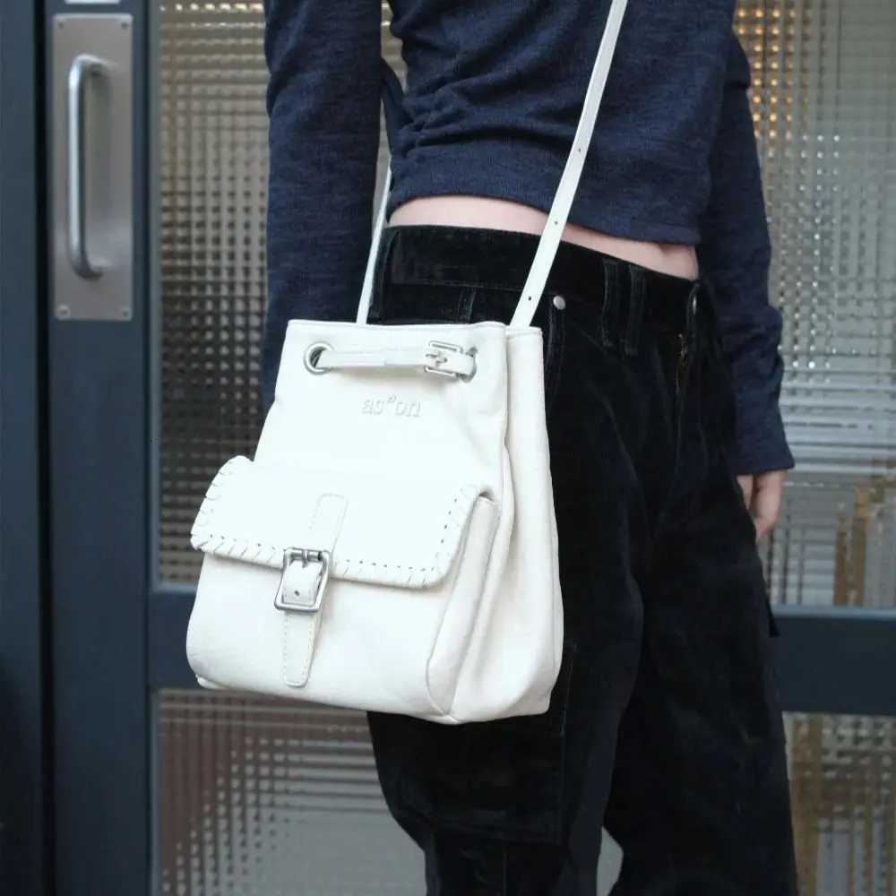 Versatile Pocket Bag Drawstring Shoulder Strap Adjustable Crossbody Bag Women Minimalist Design Large Capacity Wear-Resistant H260306
