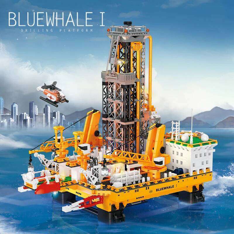 3271PCS Offshore oil wells Building Blocks Drilling Platform Model Light Bricks Desktop Decoration Toys For Kids Holiday Gifts Z260305