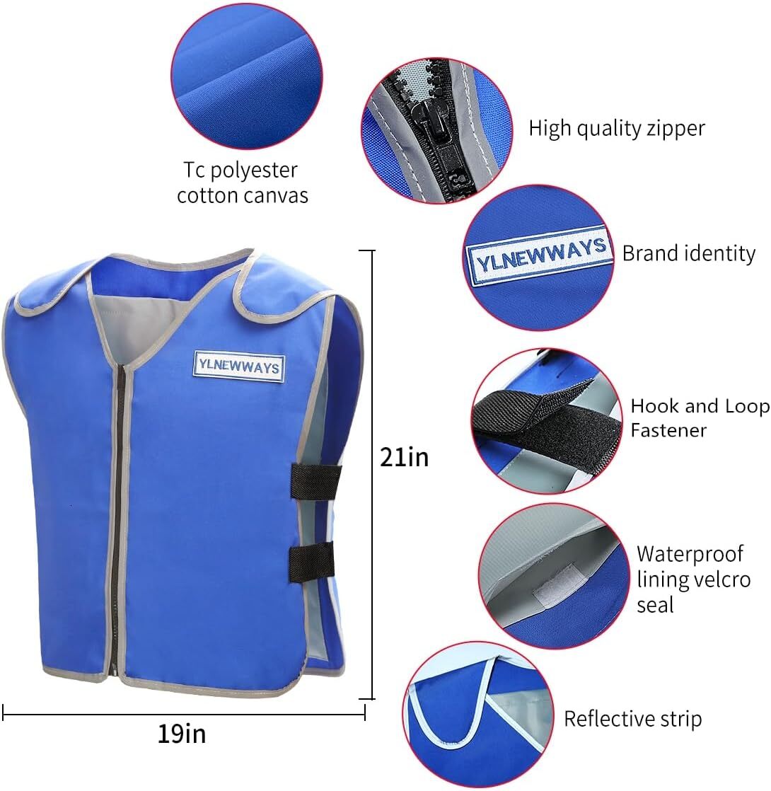 YLNEWWAYS Cooling Men&Women, Reflective Vest 24 PCS Ice Packs, Cool Jacket for Hot Weather with Pockets, Unisex Adult Workout Apparel