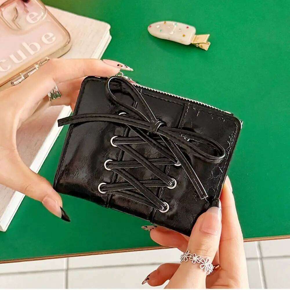 Simple Korean Style Bow Wallet Purse Short Clutch Coin Pouch Multi-function Zipper Card Bag Women C260304