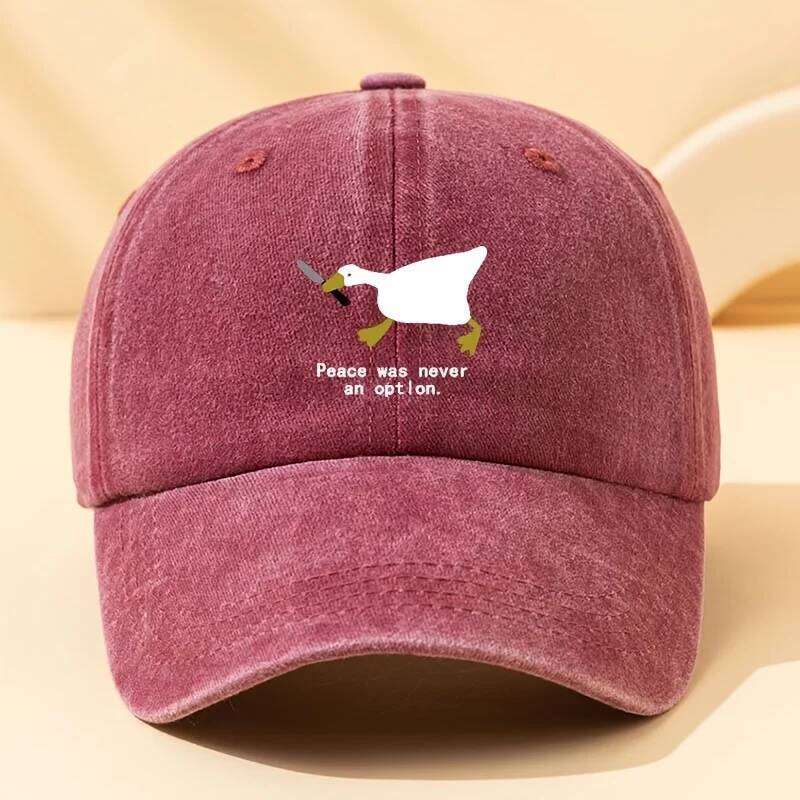 A running goose fashionable printed baseball versatile outdoor casual duckbill cap travel hat Y260304