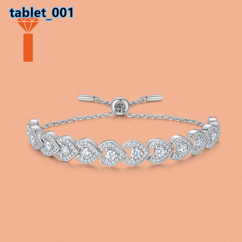 GRA-Certified S925 Silver Moissanite Bracelet Hot-Selling Full Sparkle Adjustable Fashion Jewelry Elegant Statement Bracelet