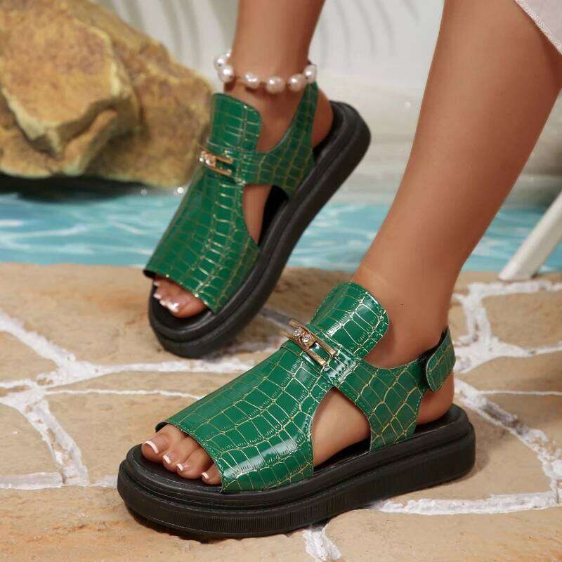 2026 Summer New Women's Open toed Fashion Solid Color Outdoor Non slip and Wear resistant Rubber Sole Casual Sandals