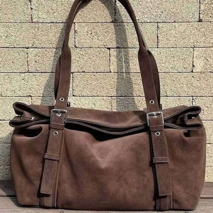 TAURUSCIAGA Suede Large Capacity Commuter Tote Shoulder Handbag Underarm Bag Soft And Durable Noble Temperament Bag