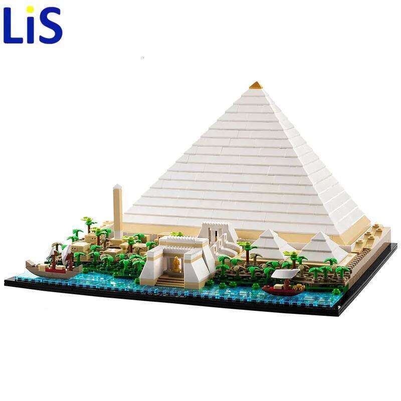 The Great Pyramid of Giza Model City Architecture Street View Set Moc Building Blocks 21058 DIY Assembled Toys Z260306