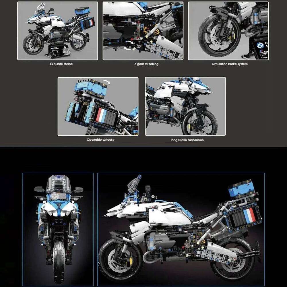 High Tech 1:5 Motorcycle City Sports Rapid Racing Motorbike Locomotive Moc Modular Brick Model Building Block Boy Gift Toy T4022 Z260306
