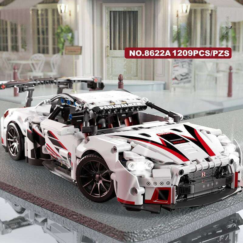 blocks compatible with concept White Sports car Super Racing Building Blocks Brick model Speedcar Children's gift Z260305
