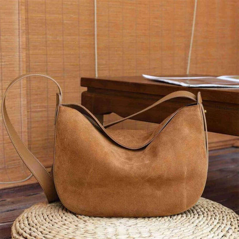 TAURUSCIAGA Hifashion Cowhide Suede Genuine Leather Hobo Shoulder Bags For Women 2026 Luxury Creativity Half Moon Crossbody Ladies Handbags Noble Temp
