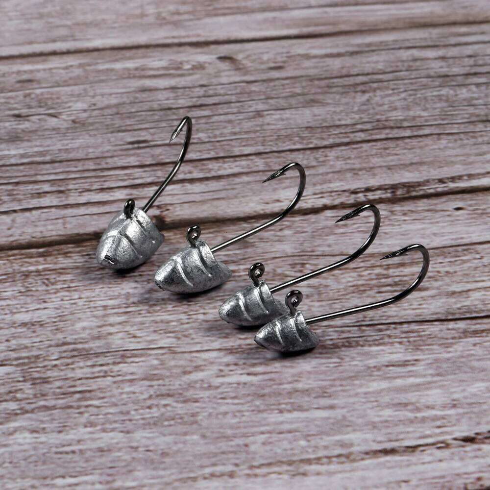 JOHNCOO 10pcs Hooks1.5g 2g 3.5g 5g Jig Head Barbed Worm Soft Lure Exposed Jigging Hook Fishing Hooks S260305