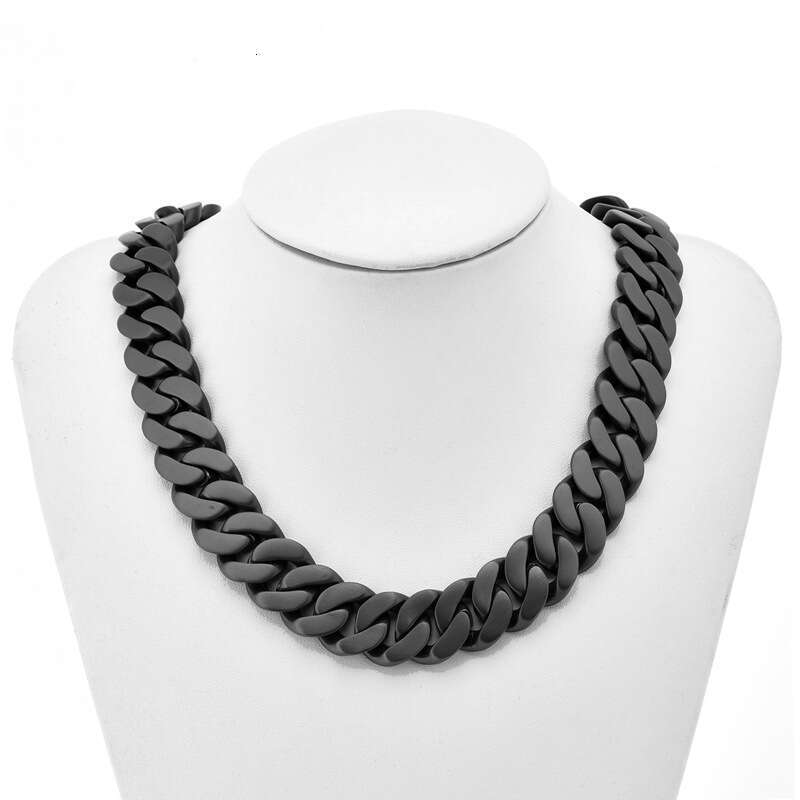 316 stainless steel Cuban chain, cast flat, encrypted IP vacuum electroplated, high-quality necklace for men and women, 16mm large chain