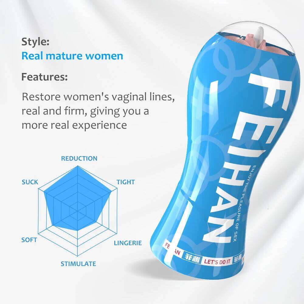 Male Masturbator Cup Vacuum Pressure Sucking Silicone Vagina Pussy Sex Toy for Men Pocket Blowjob Masturbation Adult Goods W260305