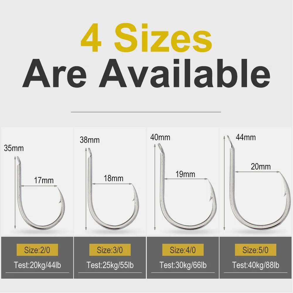 JIGGING PRO 30pcs High Carbon Steel Hooks 2/0 3/0 4/0 5/0 Sharp Durable Barbed Fishhook Fishing Accessories S260305