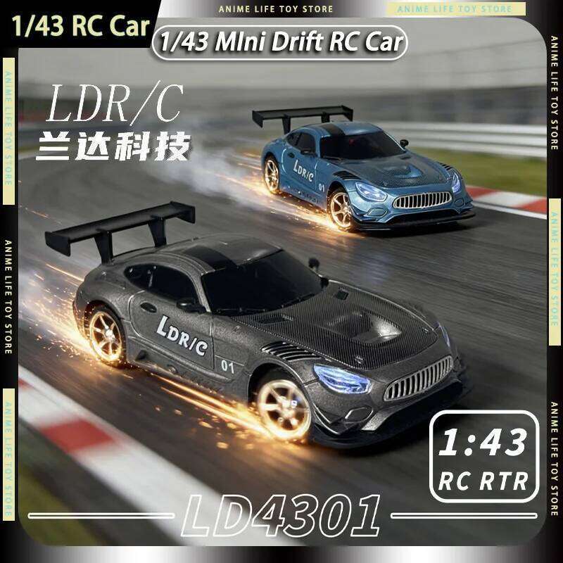 LDR/C 4301 1/43 Mini Drift RC Alloy Desktop 2.4G Racing 3CH Full Scale 4WD With Gyroscope Toys Rc Car Boy Birthday Gifts C260305