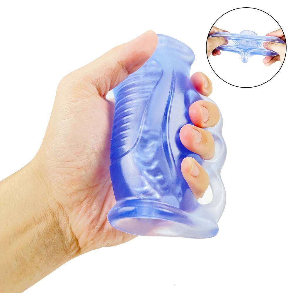 Male Masturbator Sleeve Dick Enlarger Blowjob Toy for Men Masturbation Handjob Glans Training Tool Penis Trainer Massager W260305