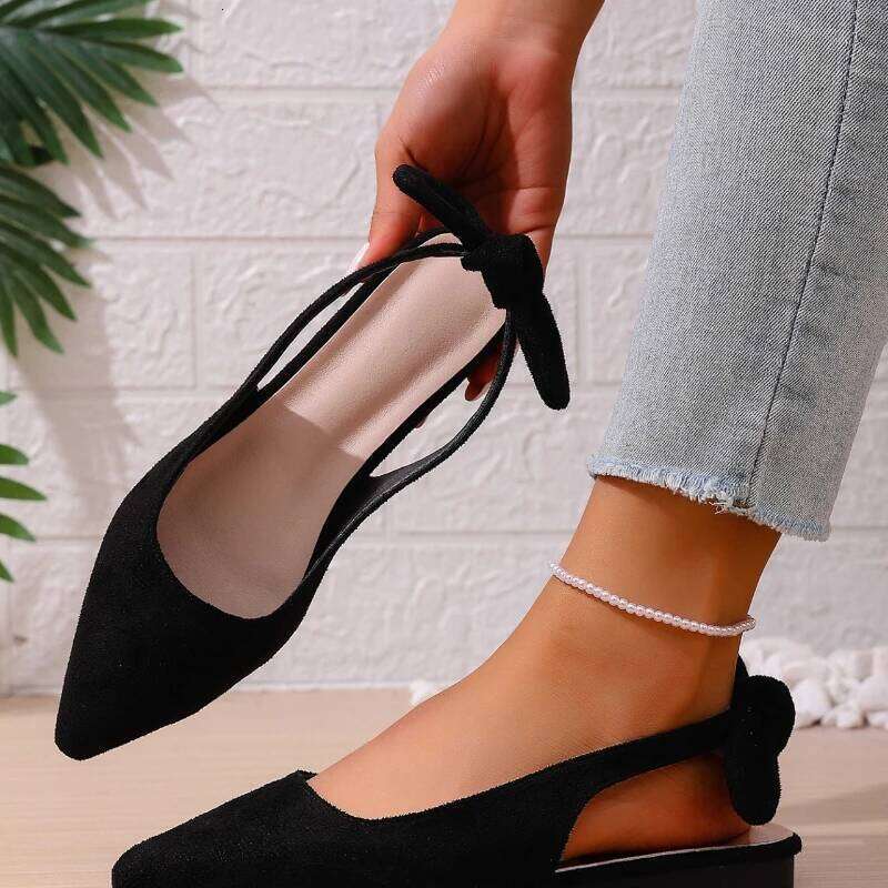 2025 Summer New Women's Bow Closed Sandals Fashionable, Casual, Easy to Wear, Bestselling Comfortable Flat Shoes