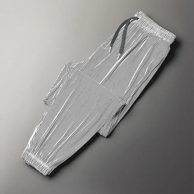 Summer Ice Silk Ultra-thin Pants Mens Loose Straight Section Drape Ice Silk Pants Wide Leg Sports Casual Pants Fits 260306