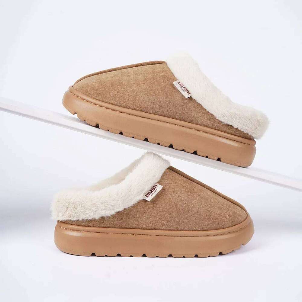 Winter Casual House Men 2026 Outdoor Warm Cotton Shoes For Women Indoor Plush Padded Slippers Female