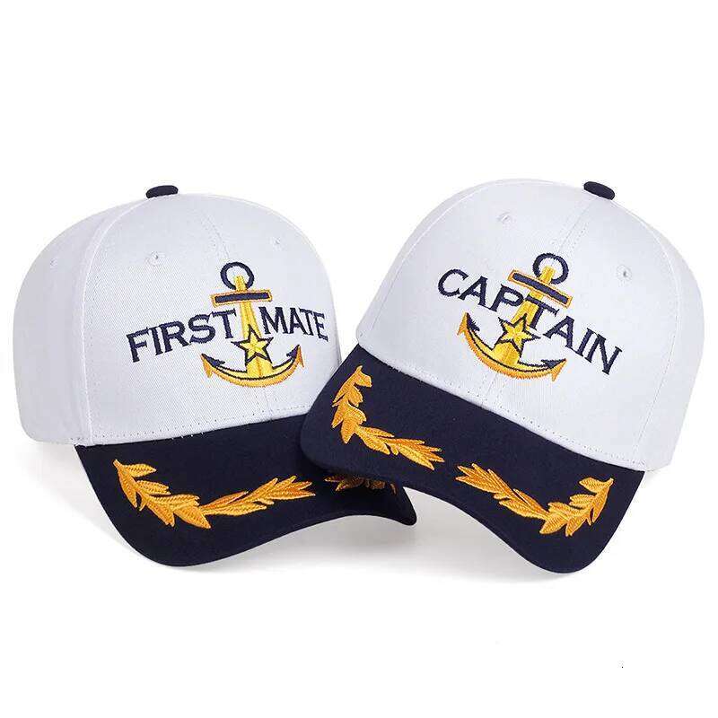 Men Women Baseball Caps Embroidered Captain & First Mate Hats Boating Marine Sailor Perfect Nautical Gift Presents Party Fun Hat Y260304