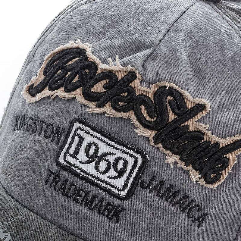 2023 High Quality Washed cowboy letters Cotton Cap For Men Women Adjustable Autdoor Sun protection hat Rock Shark Baseball Caps Y260304
