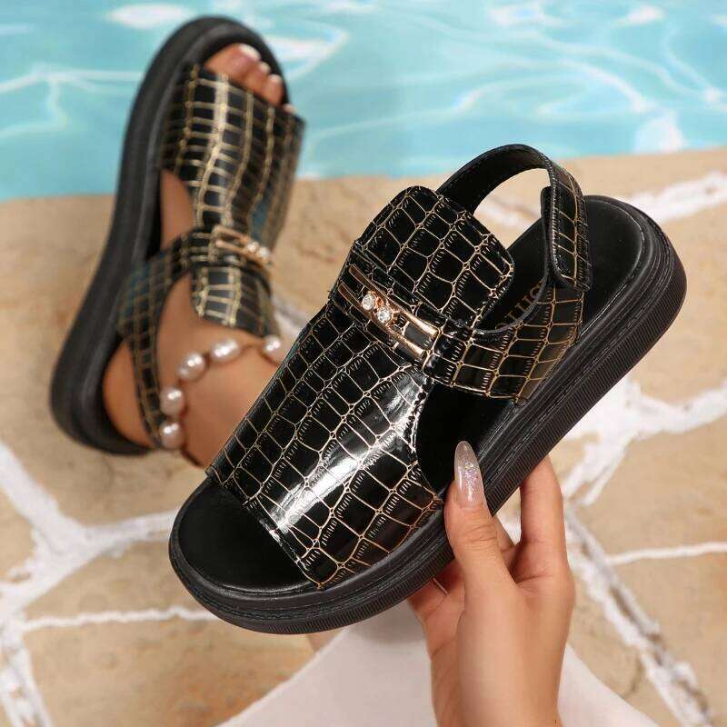 2026 Summer New Women's Open toed Fashion Solid Color Outdoor Non slip and Wear resistant Rubber Sole Casual Sandals