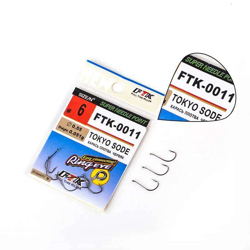 FTK TOKYO SODE Hooks From Japan Barbed Eyed Ringed 8-10 /Pack Size 6-15# Fly accessories For Carp Fishing S260305