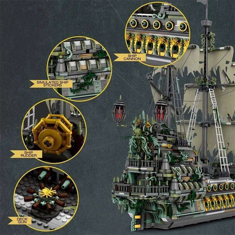 5865PCS The Flying Dutchman Pirate Building Blocks Ghost Ship Bricks Assembling Model DIY Toy For Kids Birthday Gifts Z260306