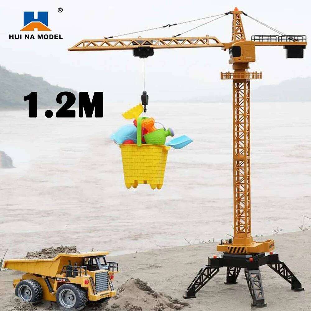Huina 1585 Alloy Tower Crane Remote Control Car Children Electric Radio Controlled Engineering Truck Model Toys for Boys Gifts C260305