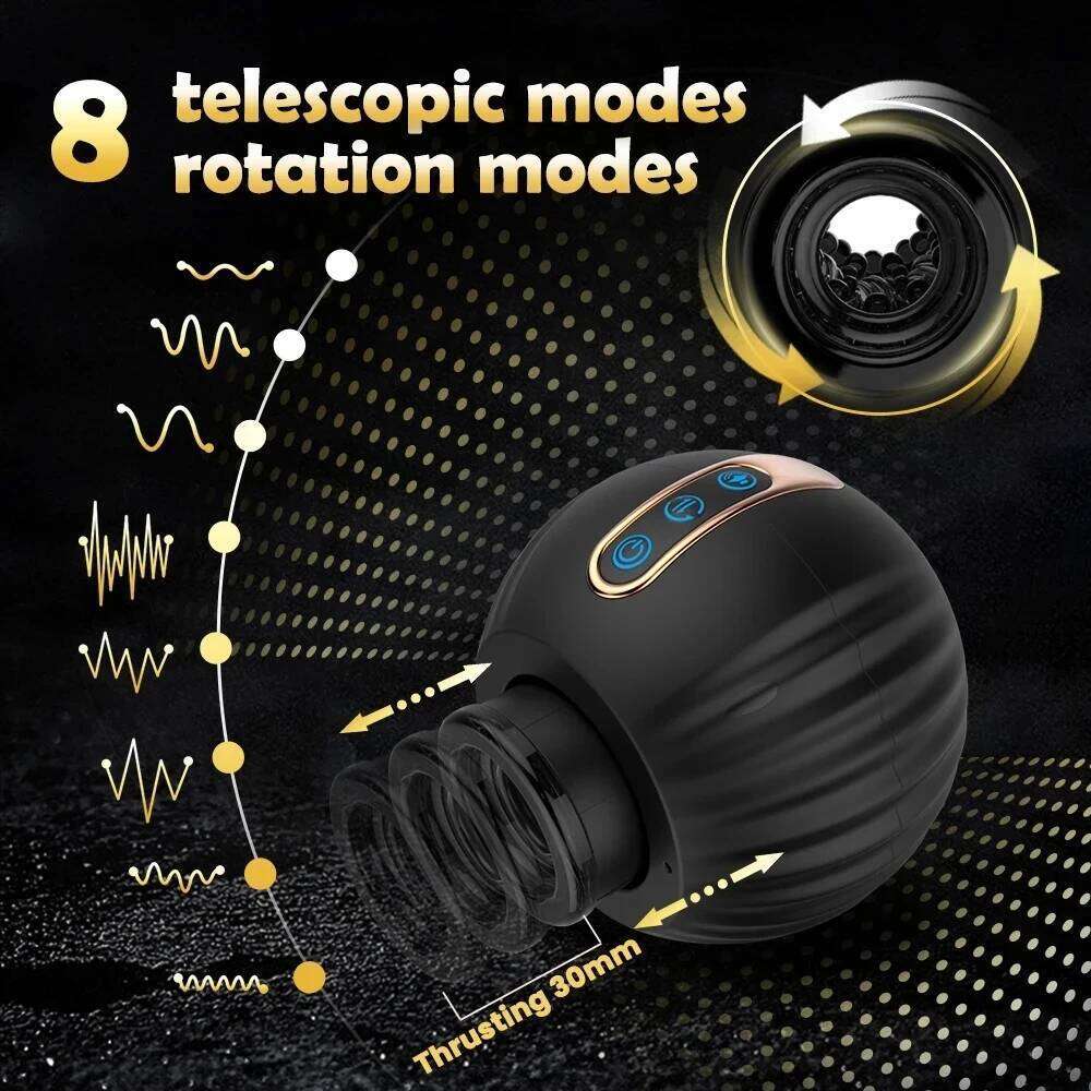Telescopic Rotation Male Masturbator 3D Realistic Sleeve Vagina Masturbation Equipment Sex Toys for Men Automatic Mastubator W260305