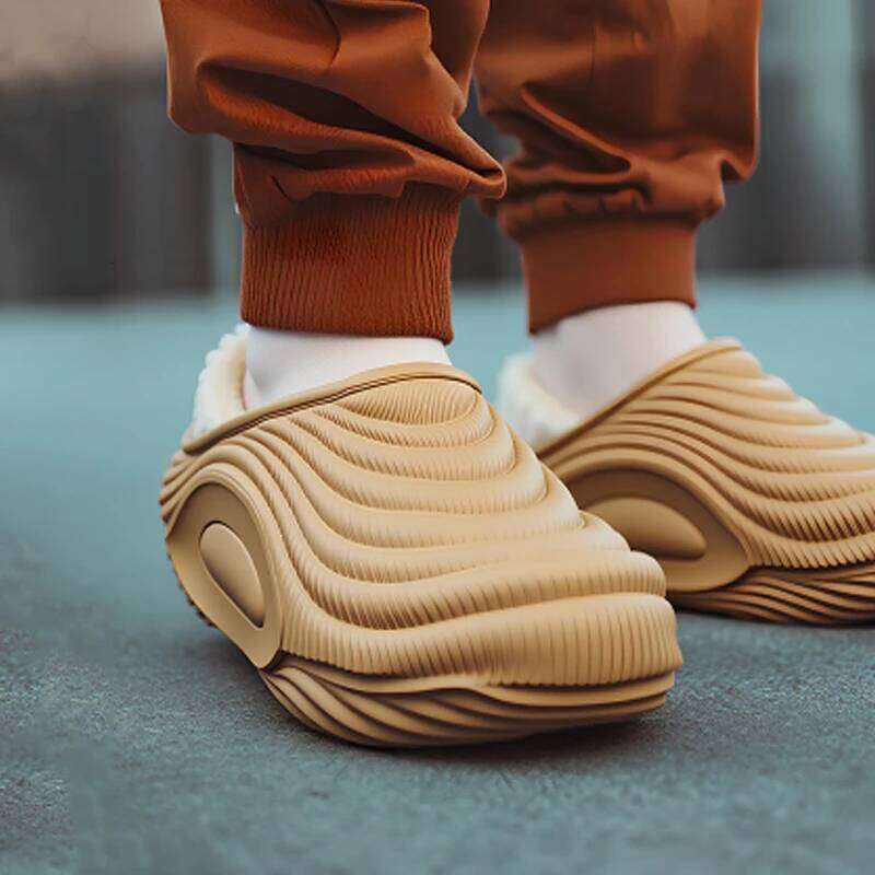 Men's Warm Waterproof EVA Indoor Women Winter Soft Thick Bottom Non Slip Home Slippers Couple's Furry Slides