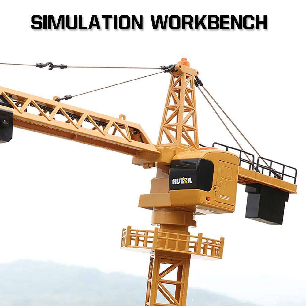 Huina 1585 Alloy Tower Crane Remote Control Car Children Electric Radio Controlled Engineering Truck Model Toys for Boys Gifts C260305