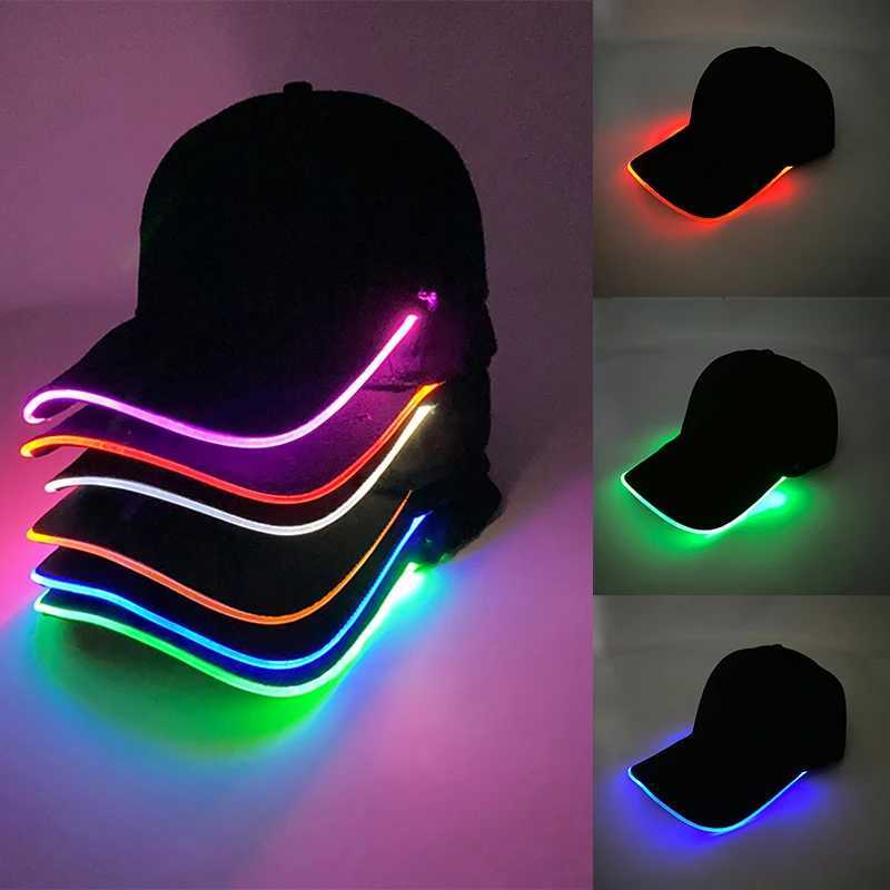 Wholesale Baseball Caps Night Glow Light Cap Boys Girls Fashion Headwear Costumes Accessory Caps Hats S260306