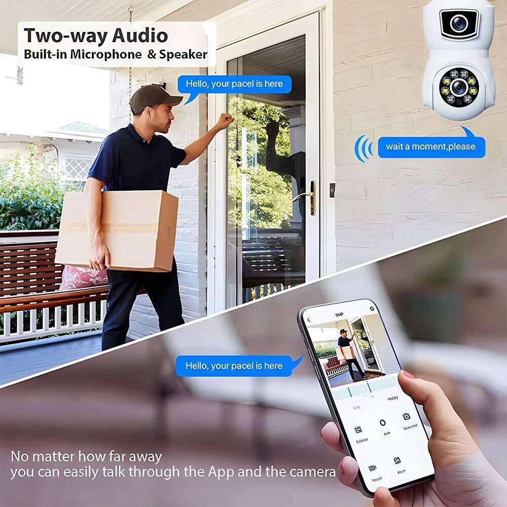 4K 8MP E27 Bulb WiFi Dual Lens Color Night Vision Auto IP Camera Tracking Two Way Audio Indoor Outdoor Security Camcorder 26W0306