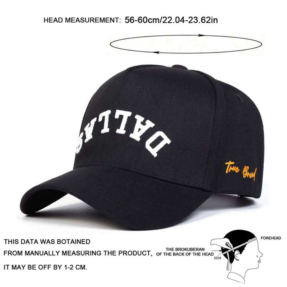 Unisex DALLAS Letter Embroidery Baseball Caps Adjustable Casual Hats Spring and Autumn Outdoor Sunscreen Hat Y260304